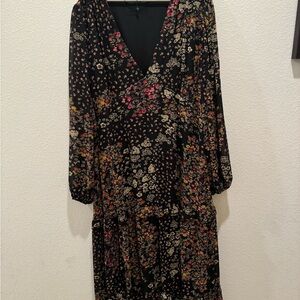 Boutique floral tiered long-sleeve dress - boho style